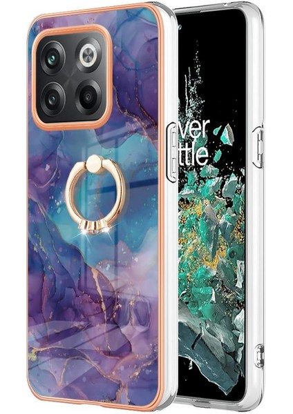 Oneplus 10T 5g Tampon Için Kılıf 360 &deg; Dönebilir Halka Mermer Darbeye Tpu (Yurt Dışından)