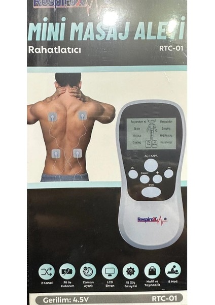 Rtc-01 Pilli Masaj Aleti Tens Cihazı 4 Pedli