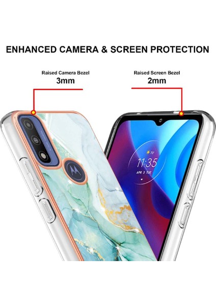 Motorola Moto G Güç 2022 Ince Tpu Yumuşak Tampon Mermer Desen (Yurt Dışından) fırsatları