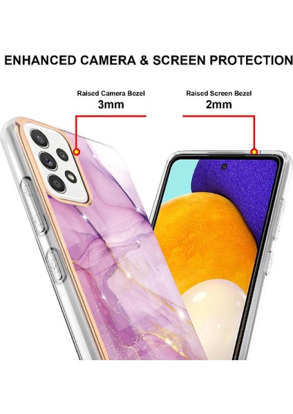 Samsung Galaxy A52S 5g Ince Tpu Mermer Desen Koruma Yumuşak (Yurt Dışından)