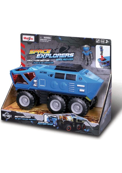 Space Explorers 6x6 Rover Sürtmeli Uzay Aracı ve Figür Mavi