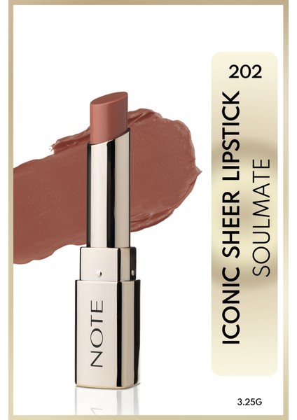 Iconic Sheer Lipstick Nemlendirici Parlak Ruj 202 Soulmate - Nude