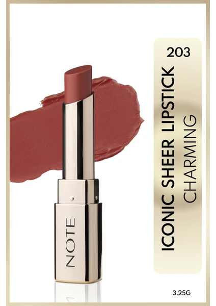 Iconic Sheer Lipstick Nemlendirici Parlak Ruj 203 Charming - Nude