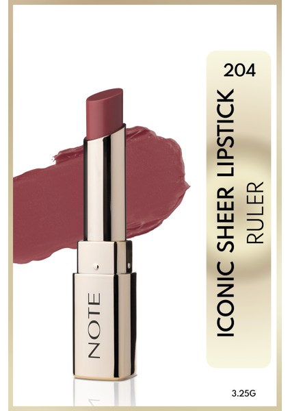 Iconic Sheer Lipstick Nemlendirici Parlak Ruj 204 Ruler - Pembe