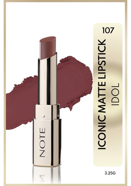 Iconic Matte Lipstick Kalıcı Mat Ruj 107 Idol - Kahverengi