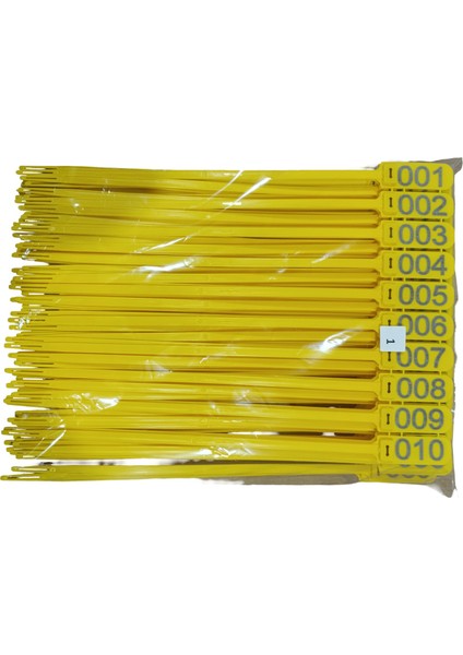 100 Adet Sarı Et Belirleme (Karkas) Kelepçesi 36CM