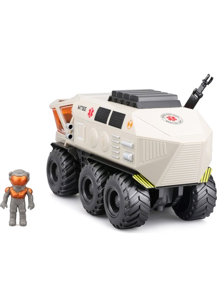 Space Explorers 6x6 Rover Sürtmeli Uzay Aracı ve Figür Bej