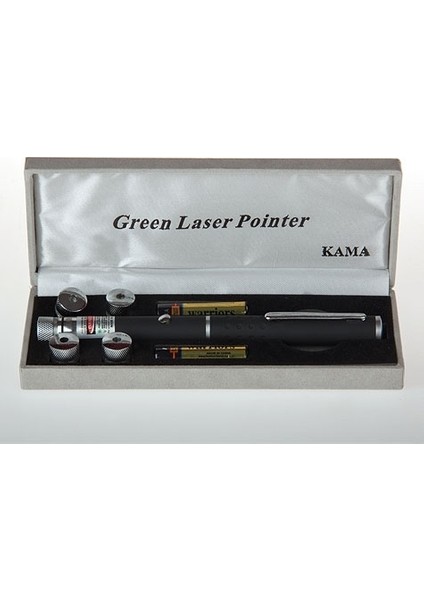 Yeşil Lazer Pointer 50 mW 15 Km Etkili (5 Başlıklı) (3791)