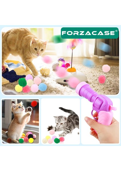 30 Adet Toplu Peluş Top Atan Interaktif Kedi Oyuncağı - FC422