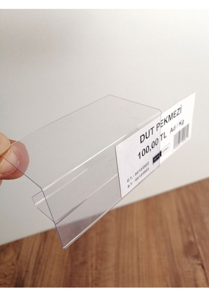 50 Adet Pvc Etiketlik 18 mm Ahşap Raflar Için 8x4 cm Şeffaf Etiketlik, 18 mm Suntaya Geçme fırsatları