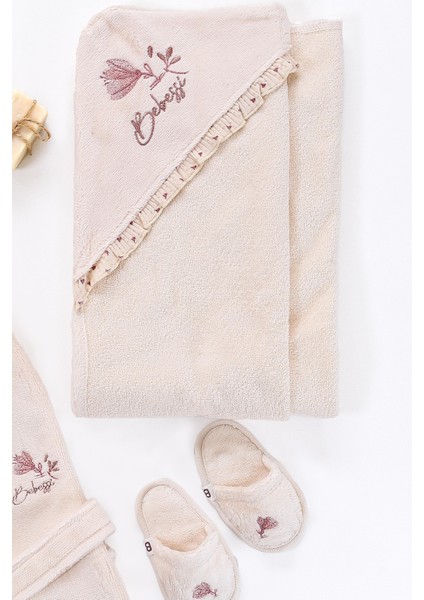 Kız Erkek Bebek Bornoz Takımı Havlu Seti Pamuk Kumaş 0- 2 Yaş STL6579 indirimleri