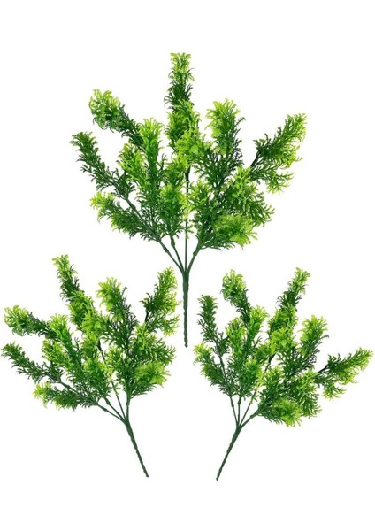 Yapay Çiçek 3lü Set Fesleğen Demeti Yeşil Dekoratif Yapay Bitki Fsl2