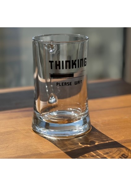 Thinking / Yazılı Paşabahçe Kulplu Bira Bardağı - 500 cc