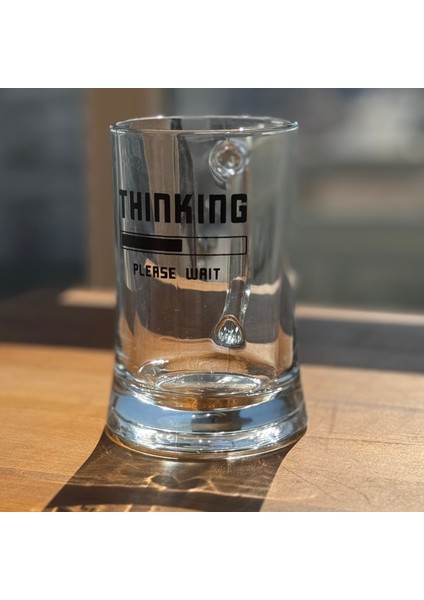 Thinking / Yazılı Paşabahçe Kulplu Bira Bardağı - 500 cc