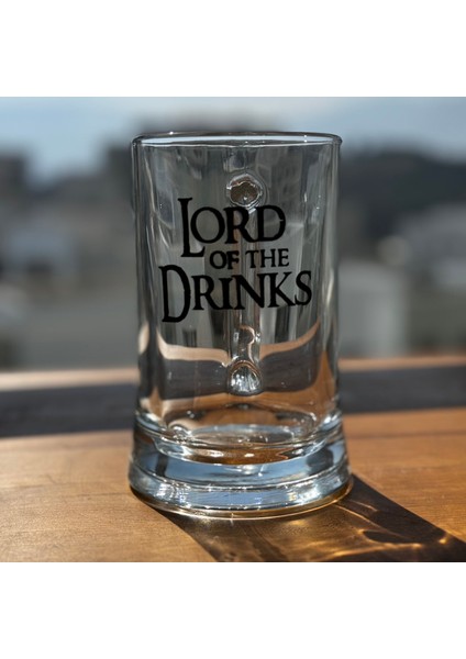The Lord Of The Drinks / Baskılı Paşabahçe Kulplu Bira Bardağı - 500 cc