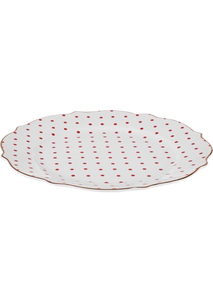 New Romantic Puantiyeli Pasta Tabağı 21 cm Kırmızı fiyatları
