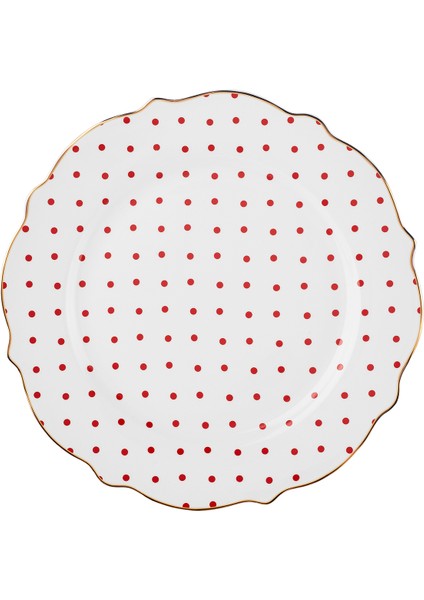 New Romantic Puantiyeli Pasta Tabağı 21 cm Kırmızı modelleri