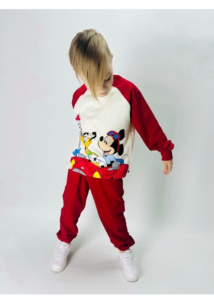 Erkek Çocuk Mickey 2 Iplik Pamuk Ribanalı Eşofman Takımı