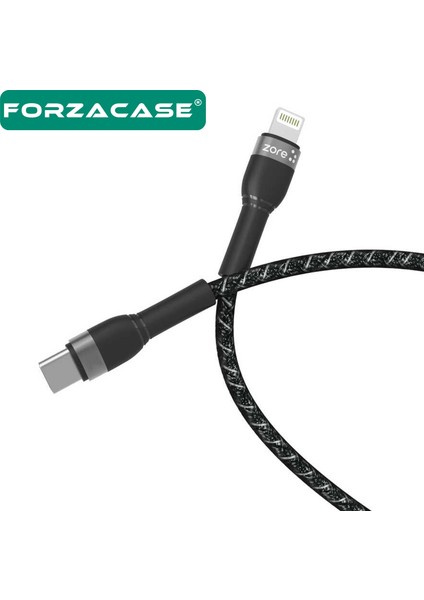 Hydra Serisi Type-C To Lightning Örgülü 20W Pd Hızlı Şarj Kablosu 1 Metre - FC317
