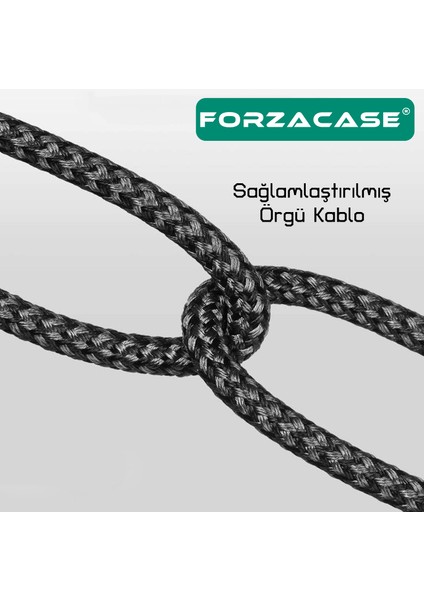 Hydra Serisi Type-C USB Örgülü Şarj ve Data Kablosu 2.4A 1 Metre - FC314