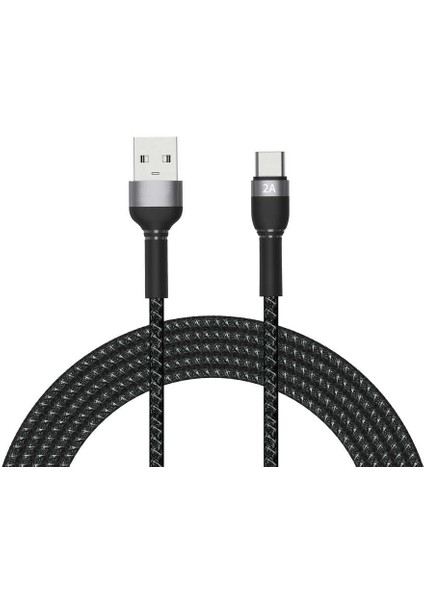 Hydra Serisi Type-C USB Örgülü Şarj ve Data Kablosu 2A 3 Metre - FC316