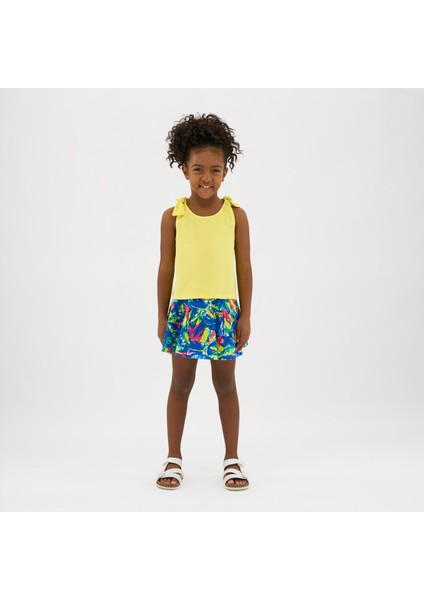 Kız Çocuk Çok Renkli Desenli Etek