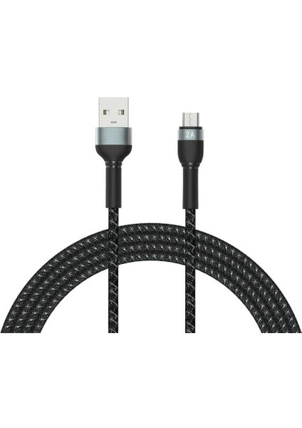 Hydra Serisi Micro USB Örgülü Şarj ve Data Kablosu 2A 2 Metre - FC312