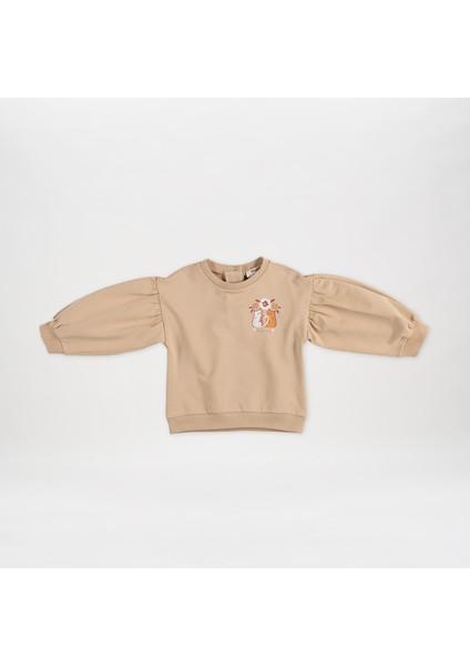 Kız Bebek Baskı Detaylı Sweatshirt