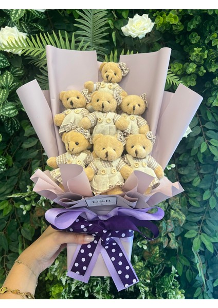 Sevimli Mor Ayıcık Buketi fiyatları