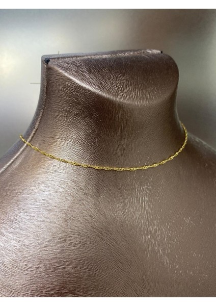 14 Ayar Altın Singapur Zincir Choker Kolye modelleri