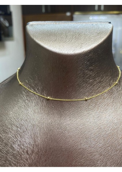 14 Ayar Altın Dorika Zincir Choker Kolye