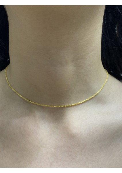 14 Ayar Altın Halat Choker Tasma Zincir Kolye