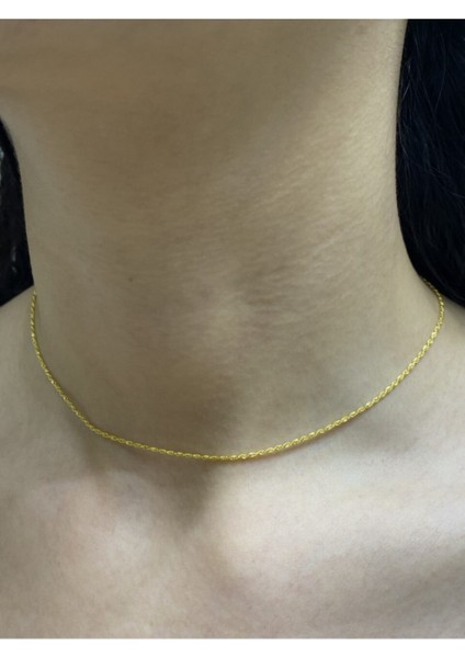 14 Ayar Altın Halat Choker Tasma Zincir Kolye