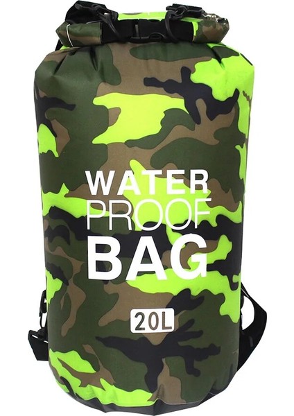 20L No.17 Stili L Açık Kamuflaj Su Geçirmez Kuru Çantalar Taşınabilir Rafting Dalış Kuru Çanta Çuval Nehir Trekking Için Pvc Yüzme Çantaları (Yurt Dışından)