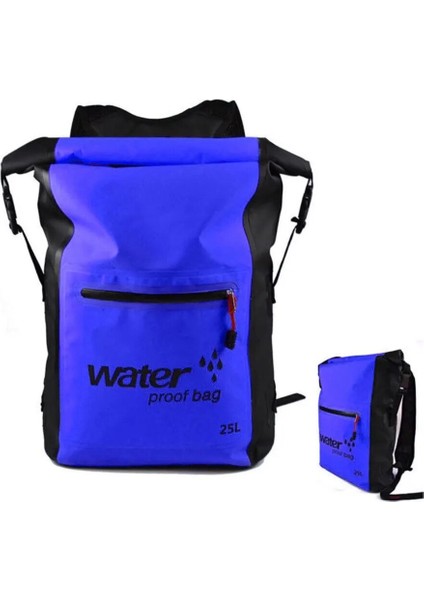 Mavi Stil 25L Su Geçirmez Kuru Sırt Çantası Spor Kano Kayık Sörf Sırt Çantası Saklama Çantası Erkek Kadın Yüzme Spor Plaj Okyanus Çantası (Yurt Dışından)