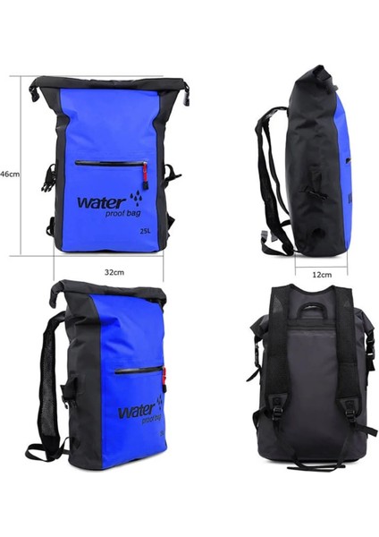 Mavi Stil 25L Su Geçirmez Kuru Sırt Çantası Spor Kano Kayık Sörf Sırt Çantası Saklama Çantası Erkek Kadın Yüzme Spor Plaj Okyanus Çantası (Yurt Dışından) fırsatları