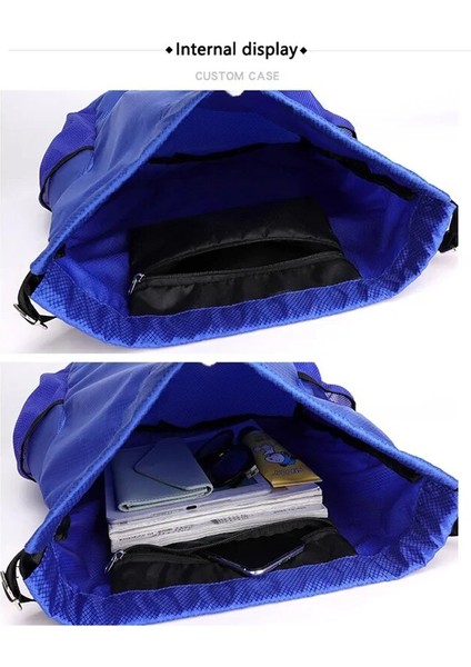 Navy Blue Small Style Açık Su Geçirmez Yumuşak Yüzme Çantası Fitness Salonu Yürüyüş Sırt Çantası Çift Omuz Çantası Plaj Kamp Ipli Kılıf (Yurt Dışından) fırsatları