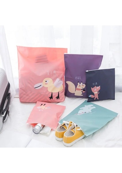 8l Tarzı 1 Adet Taşınabilir Su Geçirmez Karikatür Kozmetik Seyahat Çantası Bavul Ayakkabı Iç Çamaşırı Seyahat Saklama Çantası Giysileri Ambalaj Ipli Çanta (Yurt Dışından) indirimleri