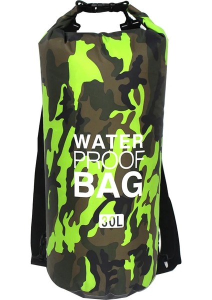 30L No.18 Stili Pvc Su Geçirmez Kuru Çanta 5l 10L 20L 30L Camo Açık Dalış Katlanabilir Erkek Kadın Plaj Yüzme Çantası Rafting Nehir Okyanus Sırt Çantası (Yurt Dışından)