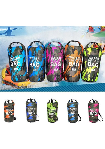 30L No.18 Stili Pvc Su Geçirmez Kuru Çanta 5l 10L 20L 30L Camo Açık Dalış Katlanabilir Erkek Kadın Plaj Yüzme Çantası Rafting Nehir Okyanus Sırt Çantası (Yurt Dışından) fiyatları