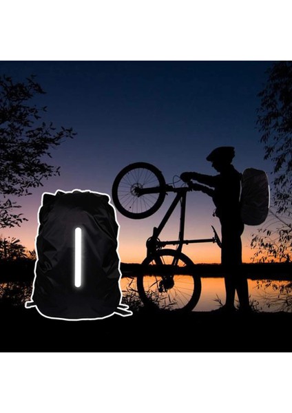 Siyah 35L Stili Su Geçirmez Sırt Çantası Yağmurluk Yansıtıcı Bant Sırt Çantası Seyahat Için Şeritler ile Hi-Görünürlük Sırt Çantası Rancoat (Yurt Dışından) modelleri