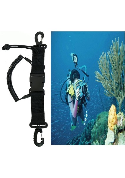 Siyah Stil Tüplü Dalış Dalış Kano Kamera Ipi Hızlı Çıkarma Tokası ve Kayaking Altında Klipsli Yüzme Sporları Aksesuarı Yeni Aracı (Yurt Dışından) modelleri