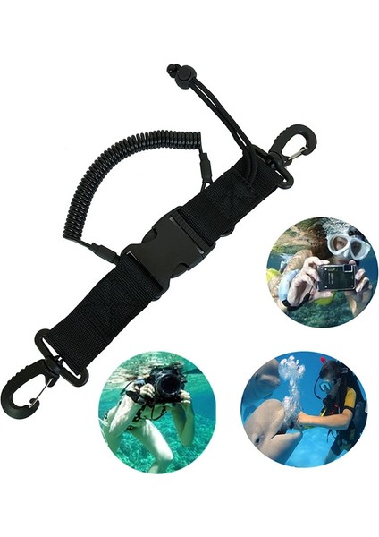 Siyah Stil Tüplü Dalış Dalış Kano Kamera Ipi Hızlı Çıkarma Tokası ve Kayaking Altında Klipsli Yüzme Sporları Aksesuarı Yeni Aracı (Yurt Dışından) fırsatları