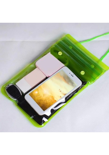 Yeşil Stil Yüzme Telefonu Çanta Kozmetik Toz Geçirmez Songkran Festivali Plaj Rafting Kir Geçirmez Açık Sualtı Su Geçirmez Anahtar Telefon Depolama (Yurt Dışından)