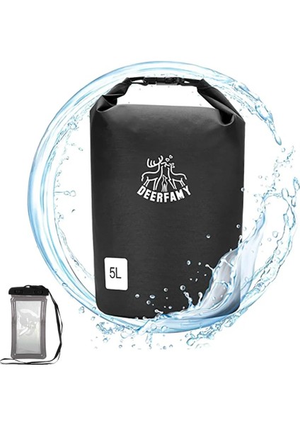 Siyah 5l Stili Tpu Su Geçirmez Çanta Kuru Çanta 5l 10L 15L 20L 30L Açık Dalış Katlanabilir Plaj Yüzme Çantası Rafting Nehir Okyanusu Su Geçirmez Paketi (Yurt Dışından)