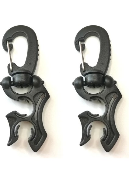 Siyah 2pc Tarzı Tüplü Dalış Şnorkelle Dalış Için Klipsli Tokalı Kancalı Regülatör Çift Bcd Hortum Tutacağı (Yurt Dışından)