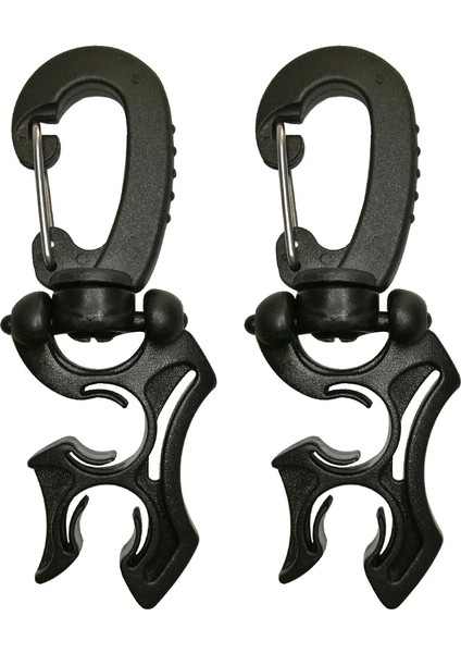 Siyah 2pc Tarzı Tüplü Dalış Şnorkelle Dalış Için Klipsli Tokalı Kancalı Regülatör Çift Bcd Hortum Tutacağı (Yurt Dışından)
