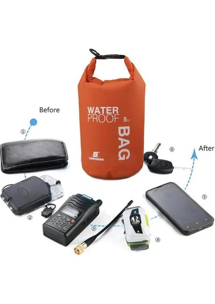 Mavi Stil 5l Su Geçirmez Çanta Paketi Çuval Yüzme Rafting Kayaking Yüzer Sörf Spor Su Geçirmez Kuru Plaj Kılıfı Cep Telefonu Cüzdanı Için (Yurt Dışından)