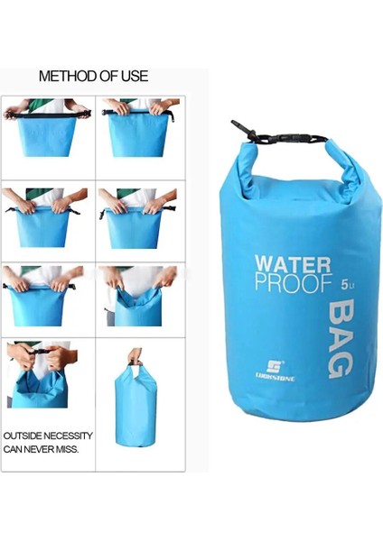 Mavi Stil 5l Su Geçirmez Çanta Paketi Çuval Yüzme Rafting Kayaking Yüzer Sörf Spor Su Geçirmez Kuru Plaj Kılıfı Cep Telefonu Cüzdanı Için (Yurt Dışından)