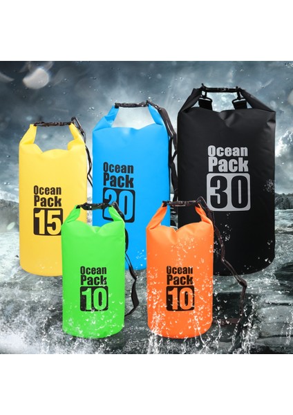 Açık Sarı Stil 10L 15L 20L 30L Açık Su Geçirmez Kuru Sırt Çantası Su Yüzen Çanta Rulo Üst Çuval Kayaking Için Rafting Teknecilik Nehir (Yurt Dışından)